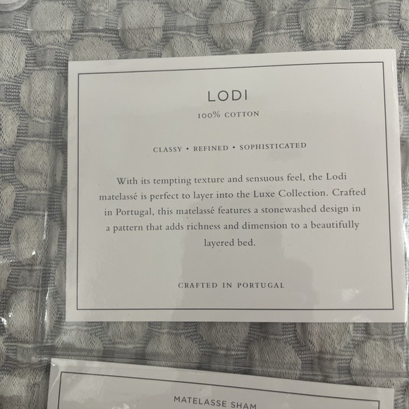 Annie Selke Lodi Design Matelasse Pillow Sham King Size Blue NEW - Picture 5 of 6